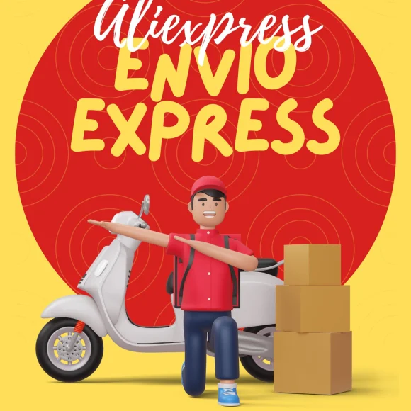 Hombre haciendo envió express en aliexpress