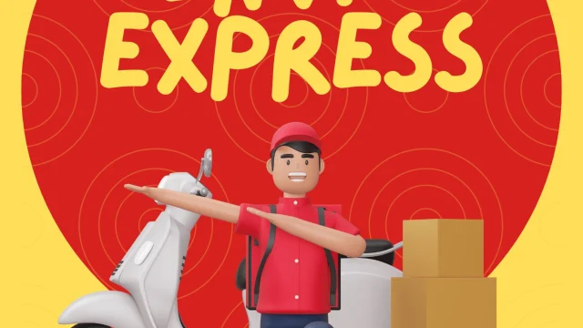 Hombre haciendo envió express en aliexpress