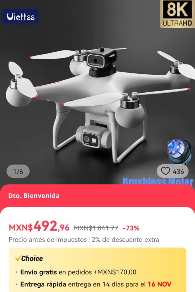 Precio antes de impuestos AliExpress Mexico