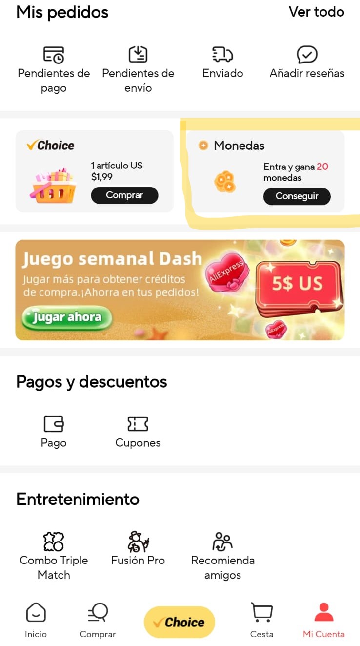 canjear monedas aliexpress