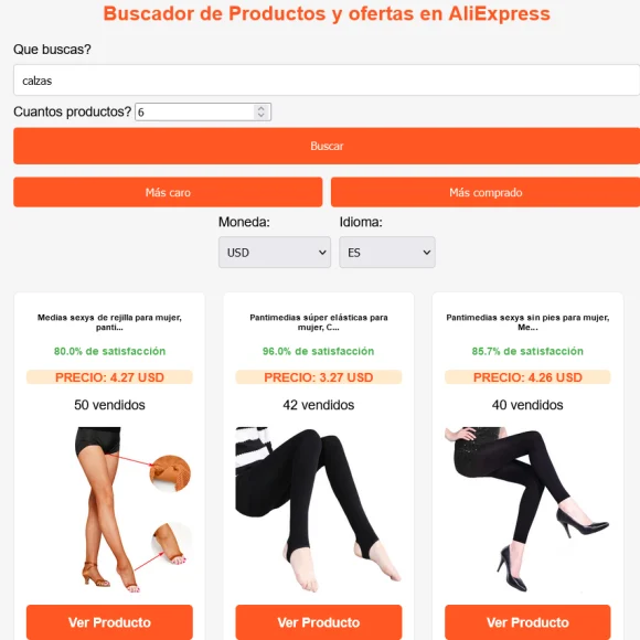 Buscador de productos AliExpress